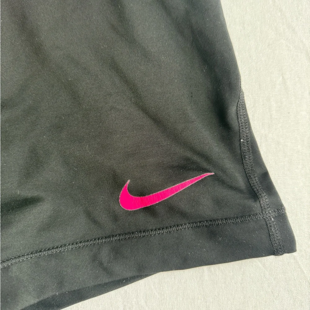 Nike Pro Dry-Fit Black and Pink Band Athletic Shorts